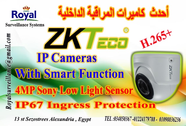 كاميرات مراقبة داخلية  IP Camera 4MP ماركة ZKTECO P_13554a1tq1